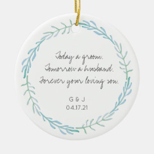 Eltern von the Groom Ornament Gift - Beach Blue