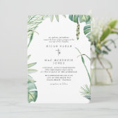 Eltern von White Beach Tropics Bride Hochzeit Einladung (Stehend Vorderseite)