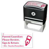 "Eltern/Vormund: Bitte überprüfen, unterzeichnen u Permastempel (Beispiel)