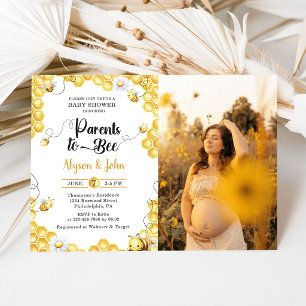Eltern werden zur Biene Baby Shower Foto-Einladung Einladung