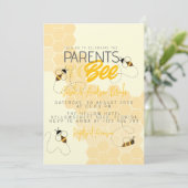 Eltern zu Honey Comb Baby Shower Einladung (Stehend Vorderseite)