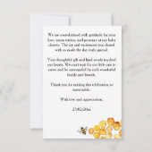 Eltern zu sein Frühlingsbiene Babydusche danke (Rückseite)