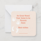 Eltern zum ersten Mal: Mitteilungskarte (Rückseite)