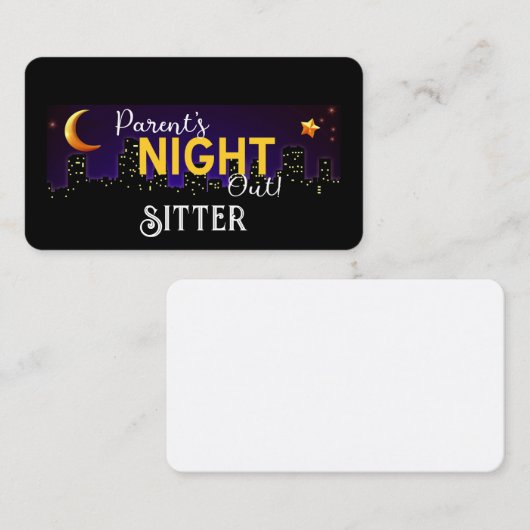 Elternabendsitter Visitenkarte (Vorne/Hinten)