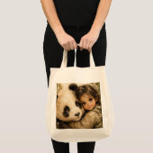 Elternpanda und süßes, kuschelndes Kind Tragetasche (Vorderseite (Produkt))