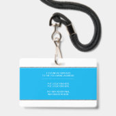 Elternpflegerin ID Blue Foto Template Ausweis (Rückseite mit Lanyard)
