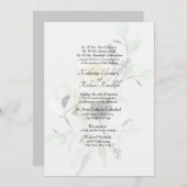 Elternteile mit weißer Blüte Einladung (Vorne/Hinten)