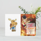 Elternurlauber mit Rucksack | Farbe wählen Einladung (Stehend Vorderseite)