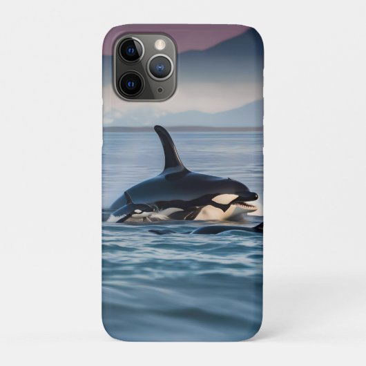 Elternzeit: Mama und Baby Orcas im Ozean, Case-Mate iPhone Hülle (Rückseite)