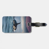 Elternzeit: Mama und Baby Orcas im Ozean, Gepäckanhänger (Rückseite horizontal)