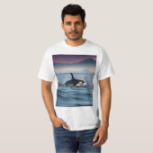 Elternzeit: Mama und Baby Orcas im Ozean, T-Shirt (Vorne ganz)