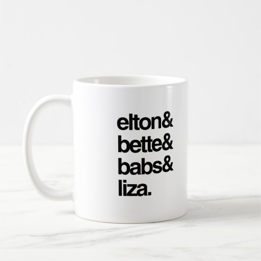 Elton Bette Babs und Liza Kaffeetasse (Links)
