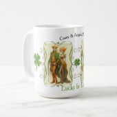 Elven Couple St. Patrick's Day Tasse (Vorderseite Links)