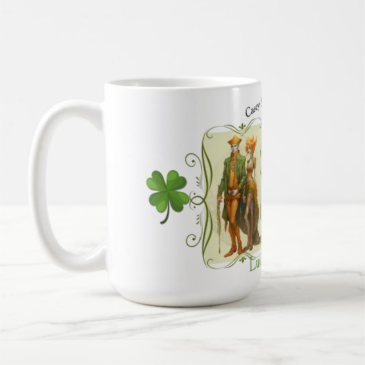 Elven Couple St. Patrick's Day Tasse (Links)