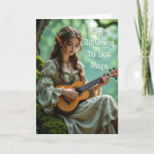 Elven Fairy with Ukulele | Personalized Birthday Karte (Vorderseite)