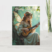 Elven Fairy with Ukulele | Thinking About You Karte (Vorderseite)