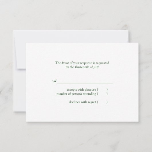 Elven Forest Trees Rustic Wedding RSVP (Rückseite)
