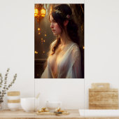 Elven Princess in White Lace Dress Poster (Küche)