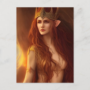 Elven Queen AI Art Postcard Postkarte
