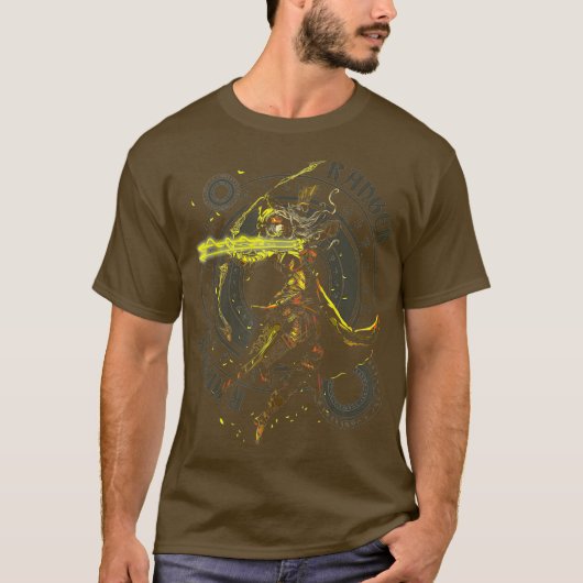 Elven Ranger Archer Fantasy Roleplay Dungeons T-Shirt (Vorderseite)