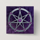 Elven Stern Silber geprägt mit Amethyst Button (Vorderseite)
