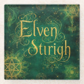 Elven Stirigh – Sigils in Green Glasuntersetzer (Vorderseite)