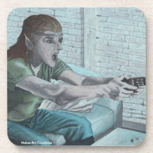 Elven Video Gamer Fantasy Plastic Drink Coasters Getränkeuntersetzer