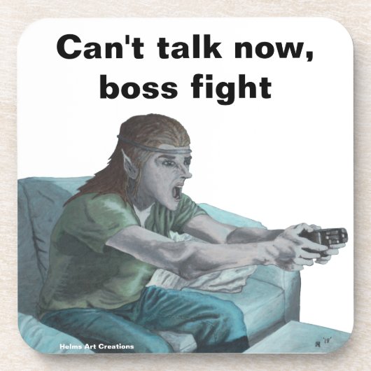 Elven Video Gamer Game Player Plastic Untersetzer (Vorderseite)