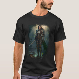 Elven Warrior Elf Princess Fantasy Vintage Fee Por T-Shirt