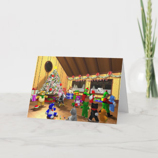 Elves and Bears Feiertagskarte