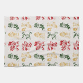 Elves Candy Cane Strumpfs Weihnachtsbaum Muster Geschirrtuch (Horizontal)