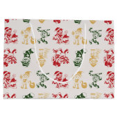 Elves Candy Cane Strumpfs Weihnachtsbaum Muster Große Geschenktüte (Rückseite)