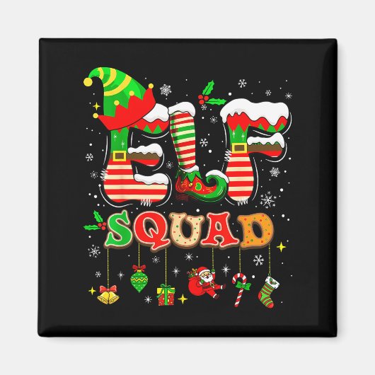 Elves Family Christmas Matching Pajamas Xmas Elf S Magnet (Vorne)