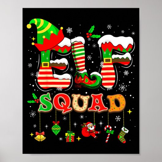 Elves Family Christmas Matching Pajamas Xmas Elf S Poster (Vorne)