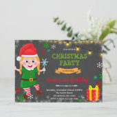 Elves Girl Weihnachten Einladung (Stehend Vorderseite)