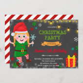 Elves Girl Weihnachten Einladung (Vorne/Hinten)