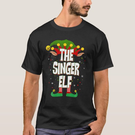 Elves Group Der Sänger Elf Weihnachten T-Shirt (Vorderseite)
