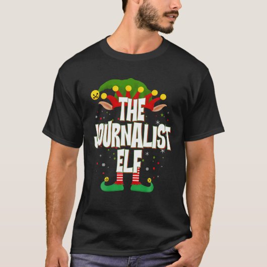 Elves Group - The Journalist Elf Weihnachten T-Shirt (Vorderseite)