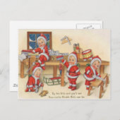 Elves Making Toys Postkarte (Vorne/Hinten)