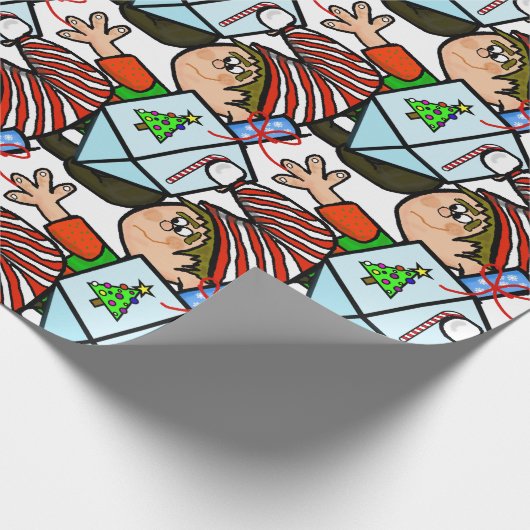 Elves mit Dreidel Chrismukkah Gift Wrap Geschenkpapier (Ecke)