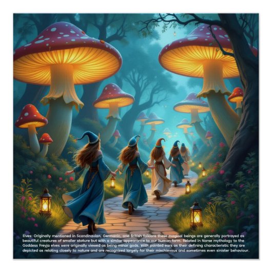 Elves Mushrooms Poster (Vorderseite)