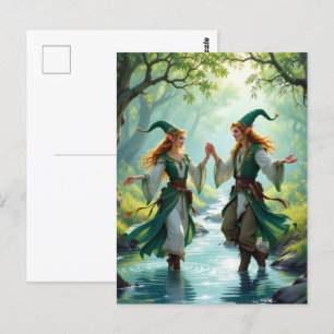 Elves Tancing Postkarte