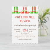 Elves Weihnachtszeit-Party Einladung (Stehend Vorderseite)