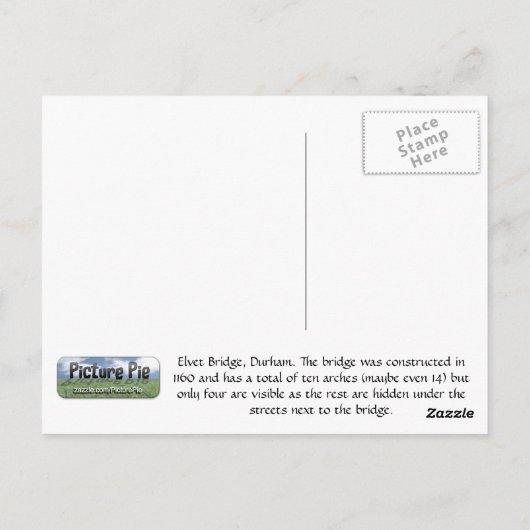 Elvet Bridge Postkarte (Rückseite)