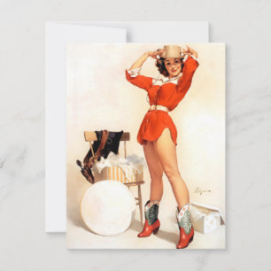 Elvgren Cowgirl Feiertagskarte