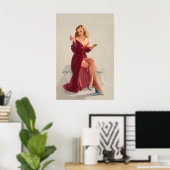 Elvgren Sexy PinUp Girl This Doesn't Keep the Cha Poster (Heimbüro)