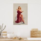 Elvgren Sexy PinUp Girl This Doesn't Keep the Cha Poster (Küche)