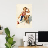 Elvgren Sexy PinUp Girl This Doesn't Keep the Cha Poster (Heimbüro)