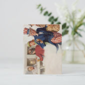 Elvgren Uncle Sam Feiertagskarte (Stehend Vorderseite)