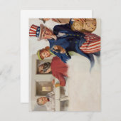 Elvgren Uncle Sam Feiertagskarte (Vorne/Hinten)